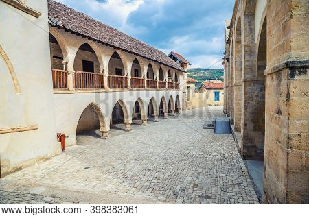 Monastery Of Holy Cross Timios Stavros Church In Omodos Village In Troodos Mountains, Cyprus
