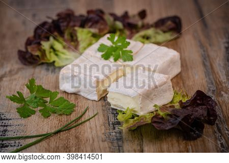Pont Leveque, French Cheese From Normandy Produced From Cows Milk . High Quality Photo