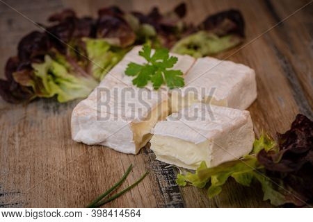 Pont Leveque, French Cheese From Normandy Produced From Cows Milk . High Quality Photo