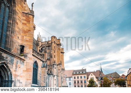 Antique building view in Old Town Strasbourg, France