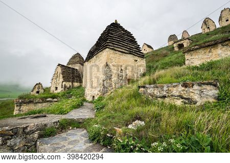 Ancient Alanian Necropolis (city Of Dead)  In Dargavs Village, North Ossetia Alania, Russia