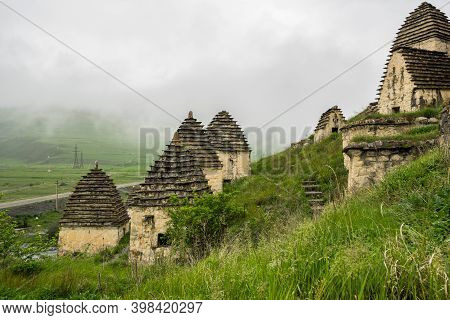 Ancient Alanian Necropolis (city Of Dead)  In Dargavs Village, North Ossetia Alania, Russia
