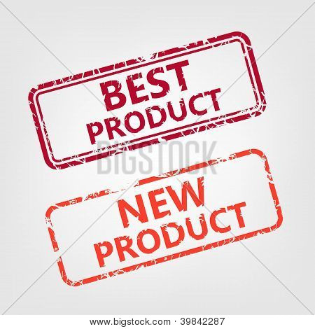 Bedste produkt og nye produkt gummistempel