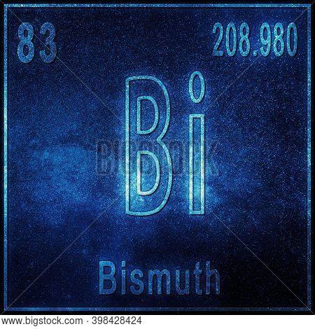 Bismuth Chemical Element, Sign With Atomic Number And Atomic Weight, Periodic Table Element