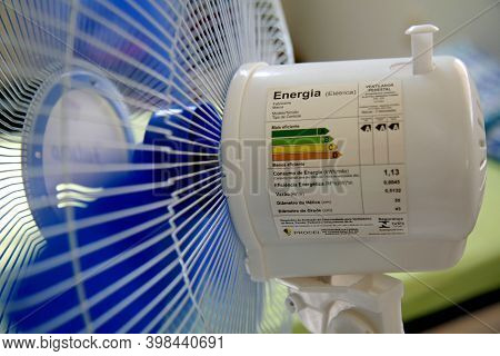 Salvador, Bahia Brazil - October 27, 2020: Procel Seal That Certifies Fans On The Appliance\'s Elect