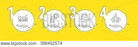Infochart, Safe Time And Group People Line Icons Set. Timeline Process Infograph. Interview Job Sign