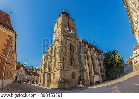 Brasov, Transylvania, Romania - July 11, 2020: Black Church, A Church That Was Built By The German C