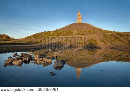 Gelsenkirchen, Germany - November 6, 2020: Rheinelbe Tip, Landmark Of Ruhr Metropolis Against Sky On
