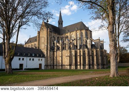 Odenthal, Germany - November 8, 2020: Panoramic Image Of The Altenberg Cathedral In Autumnal Light O