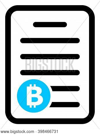 Bitcoin Pricelist Icon With Flat Style. Isolated Vector Bitcoin Pricelist Icon Image On A White Back