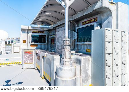 San Pedro, California - October 11 2019: Laser Tag Interactive Game Onboard Norwegian (ncl) Joy Crui