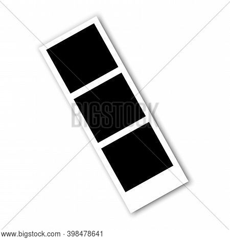 Retro Retro Film Frames, Great Design For Any Purposes. White Background. Vector Blank Cinema Film S