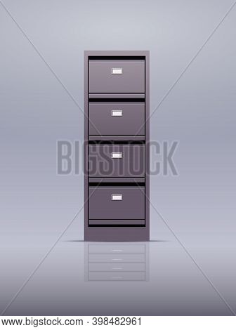 Office Wall Of Filing Cabinet Document Data Archive Storage Folders For Files Business Administratio