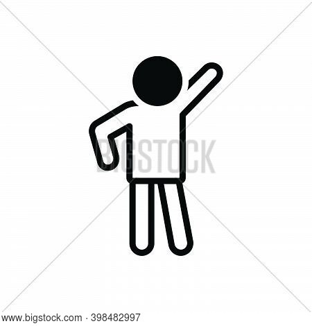 Black Solid Icon For Pose Modern Human Person Style Photo-shoot Posture Position Stance Attitude