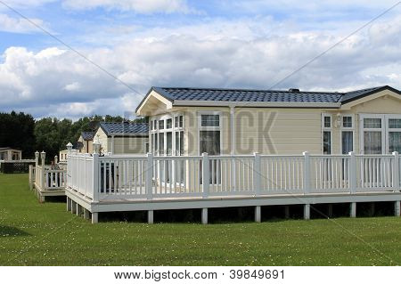 Caravavans statico lussuoso holiday park, Cayton Bay, Scarborough, in Inghilterra.