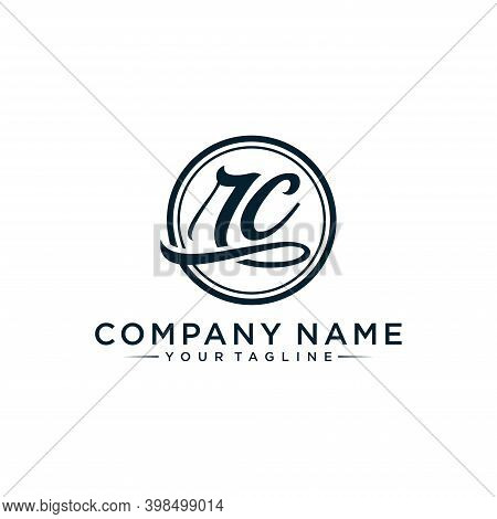 Rc Initial Handwriting Logo Vector, Isolated On White Background