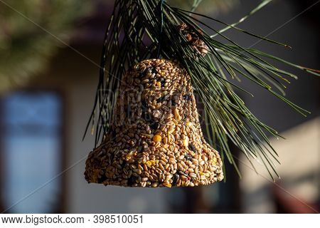 Bell From Various Grains, A Delicacy For All The Birds In The Garden