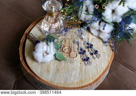 Wedding Set Of Rings Earrings And Accessories