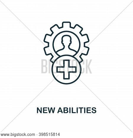 New Abilities Icon. Line Style Element From Personality Collection. Thin New Abilities Icon For Temp