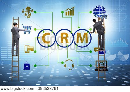 CRM custromer relationship management concept with businessman