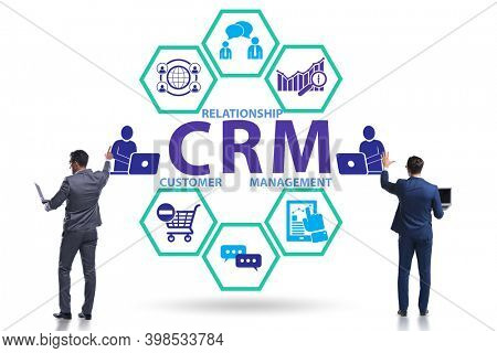 CRM custromer relationship management concept with businessman