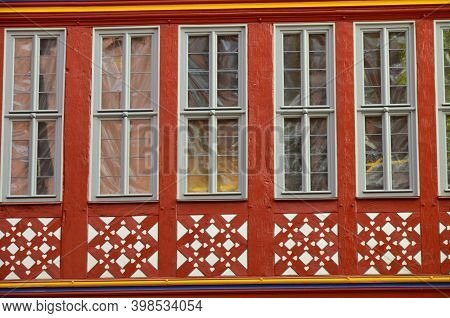 Frankfurt Am Main, Germany - 10.01.2017: Historical Romer Square In The City Of Frankfurt Main, Germ