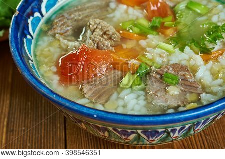 Kurban Chorba - Traditional Bulgarian Soup Close Up