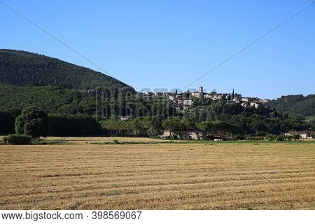 View Of The Umbrian Countryside, Italy. High Quality Photo