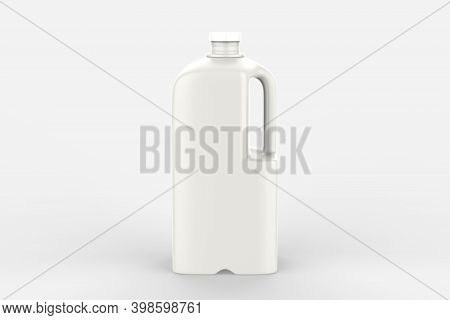 Milk Bottle With Cap Isolated On White Background. 3d Illustration