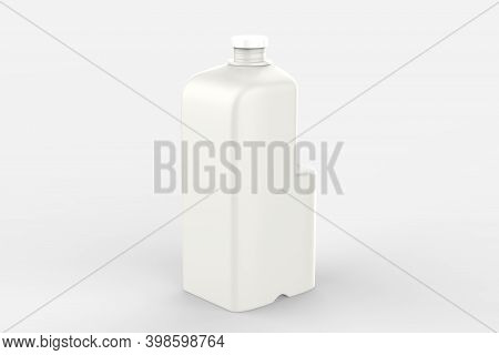 Milk Bottle With Cap Isolated On White Background. 3d Illustration