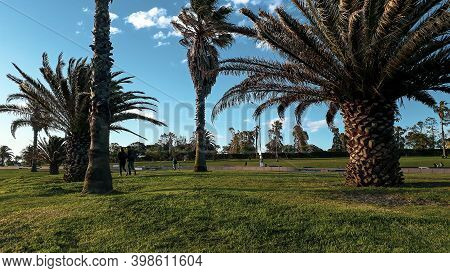Montevideo, Uruguay, September - 2020 - Waterfront Park At Punta Carretas Neighborhood, Montevideo C