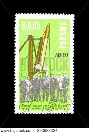 Panama - Circa 1966 : Cancelled Postage Stamp Printed By Panama, That Shows Italian Contribution To 