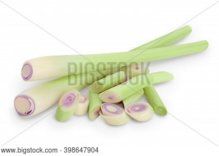 Fresh Lemongrass Isolated On White Background With Clipping Path And Full Depth Of Field