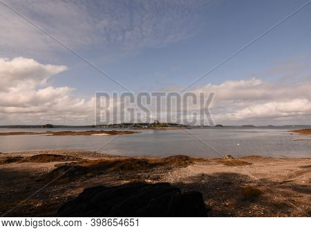 Island Views In Scenic Seascape Along Coastal Maine.