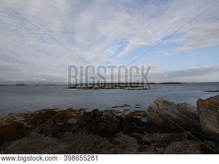 Beautiful Rocky Reef In Casco Bay In Maine.