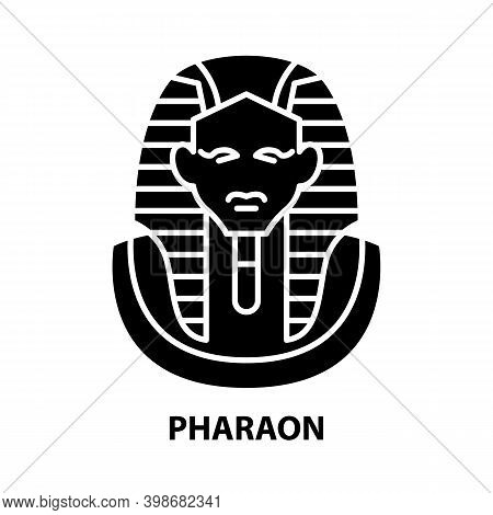 Pharaon Icon, Black Vector Sign With Editable Strokes, Concept Illustration