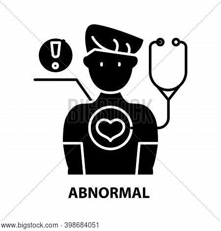 Abnormal Icon, Black Vector Sign With Editable Strokes, Concept Illustration