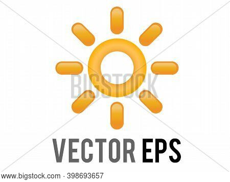 Vector Gradient Shinny Orange Sun Or Hot Weather Icon With Eight Triangular Rays