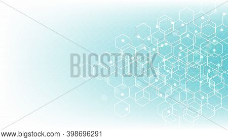 Blue White Abstract Background. Polygonal Design, Vector Abstract White And Blue Hexagon Background,