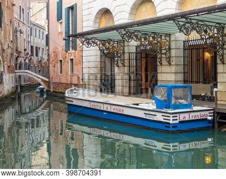 Venice, Veneto, Italy - November 24, 2016: Back Door Of The Fenice Opera House (teatro La Fenice) On