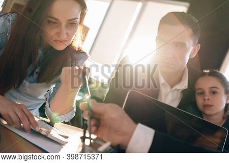 Disgruntled Woman Takes Pen From Lawyer To Sign Document Depriving Her Of Motherhood.
