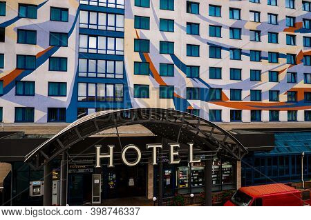 Ivano-frankivsk, Ukraine September 26, 2020: Nadiya Hotel And Parking.