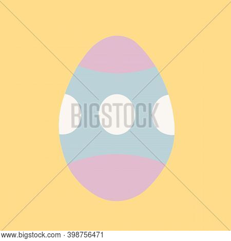 Isolated Easter Egg With Circles On Yellow Background.