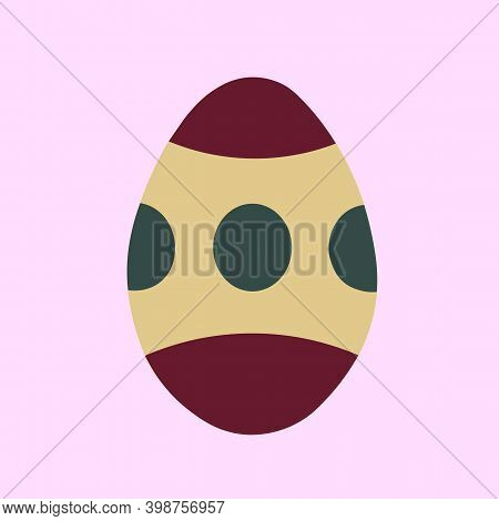 Isolated Easter Egg With Circles On Pink Background.