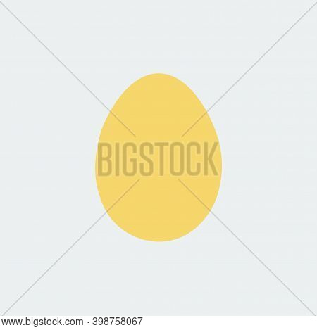 Yellow Easter Egg. Illustration. Flat Color. Vector.