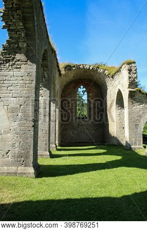 The Ruins Of The Old Cloister In Alvastra In Sweden During The Nice Summer Day. A Tourist Attraction