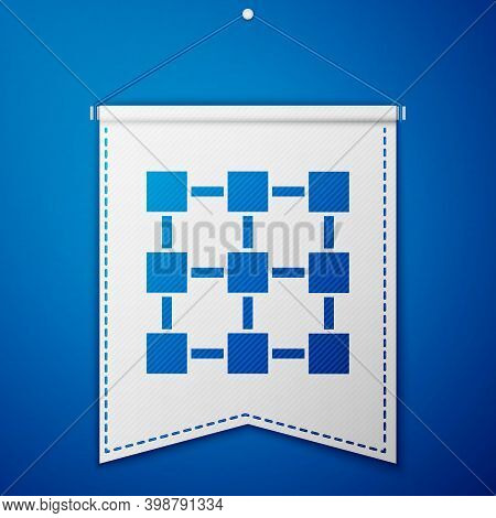 Blue Blockchain Technology Icon Isolated On Blue Background. Cryptocurrency Data. Abstract Geometric