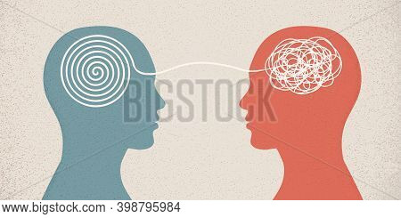 Mental Disease. Psychological Problem. Psychologist Or Therapist Or Psychiatrist Who Treats Patients