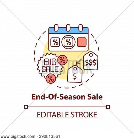 End-of-season Sale Concept Icon. Saving On Buying Clothing Idea Thin Line Illustration. Selling Unso