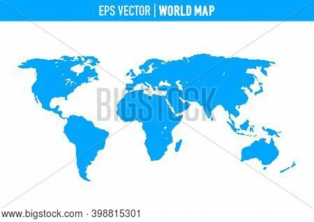World Map Vector, Isolated On White Background. Flat Earth, Gray Map Template For Web Site Pattern.